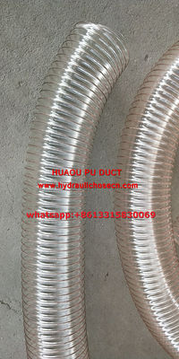 tuyau en spirale de fil d'acier en PU flexible / tuyau de conduit d'air / tuyau de poussière en plastique flexible fournisseur