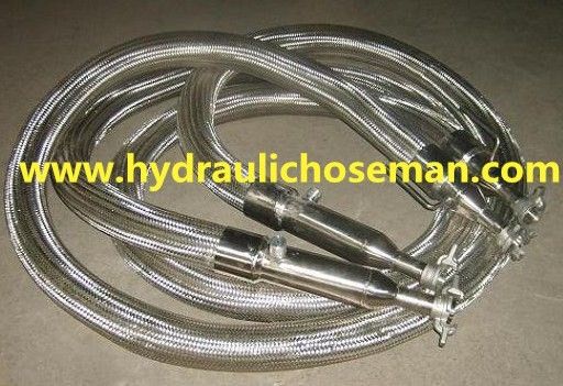 Tuyau flexible isolé sous vide à l'azote liquide / Tuyau flexible en acier inoxydable basse température / Tuyau métallique flexible fournisseur