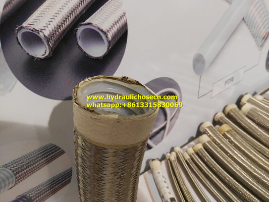 Pièces en acier inoxydable en fil de tresse tuyaux en téflon, tuyaux en PTFE, tuyaux en ptfe en acier inoxydable fournisseur