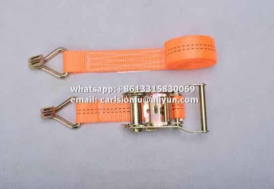 Sangles à cliquet orange en polyester pour arrimage de cargaison sûr et facile, orange vif fournisseur