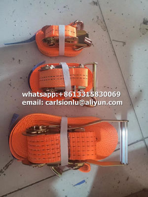 Sangles à cliquet orange en polyester pour arrimage de cargaison sûr et facile, orange vif fournisseur