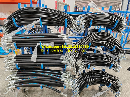 Diamètre 1/4 pouce tuyau haute pression avec 2 tresses de fil d'acier haute traction répond ou dépasse les certifications SAE 100R2AT fournisseur